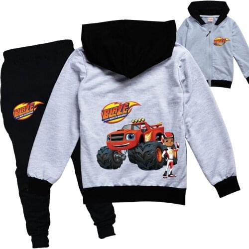 Blaze Russian Miracle Truck Hoodies Childrens Sweatshirts Toddler Girls Zipper Coat Kids Clothes Boys Casual Hooded Sportswear