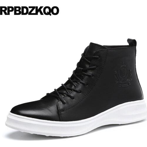 High Sole Booties Super Warm Winter Boots Russian Style Full Grain Sneakers Trainer Men Black Top Harajuku Shoes Thick Soled
