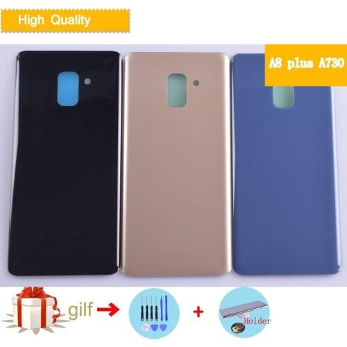 For Samsung Galaxy A8+ A8 plus 2018 A730 A730F A730DS Back Glass Battery Cover Rear Door Housing Case Replacement