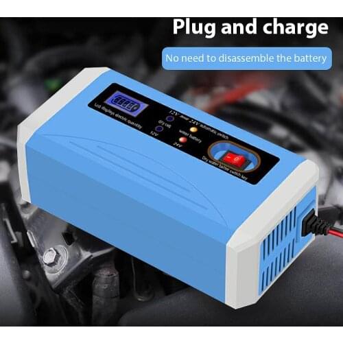 12-24V 10A Car Auto Battery Charger LED Display 110-220V Truck Motorcycle Car Charger Power Puls Repair Wet Dry Lead Acid