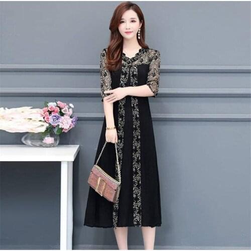 Plus size vintage dress women 2020 Summer Dress Lace Mash Long Party Midi Dress Elegant Casual Maxi Loose 4XL Female Vestidos