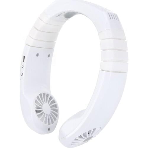 Summer Hands-Free Hanging USB Rechargeable air conditioner fan ravel Hanging Neck Cooler Earphone Earphone Design Sport Fan 1PCS