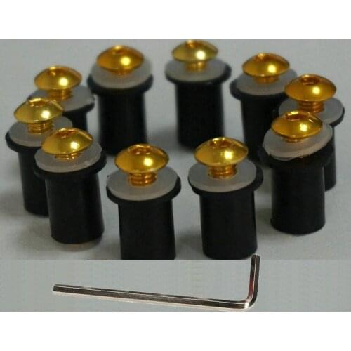 10ps gold M5 Windscreen Bolts Screw Windshield screws bolt Kit Universally fit for SUZUKI GSXR1000 GSXR600 GSXR750 GSXR1300