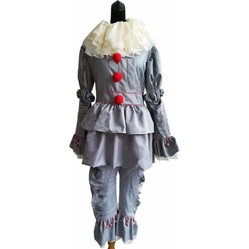 2017 Stephen King It Cosplay Costume Pennywise Costume Clown Costume Halloween Costumes For Men Custom Made Outfit Suit