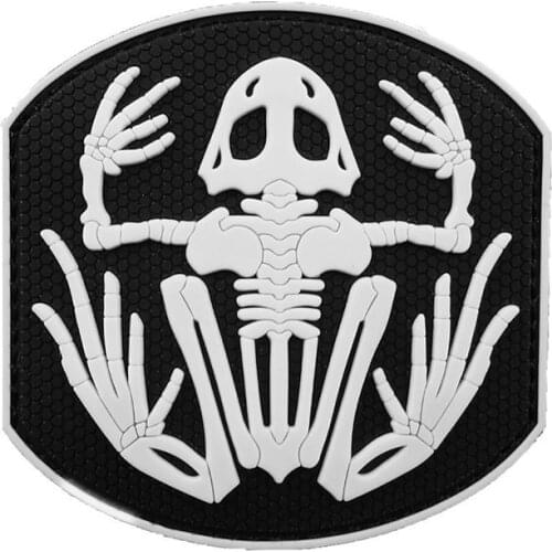 3D Skeleton Skull Frog Rubber Patch Applique Emblem PVC Badges Tactical Military Patches For Clothing Backpack Bags