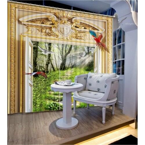 3D Curtain Printing Blockout Polyester modern living room curtains europe curtains