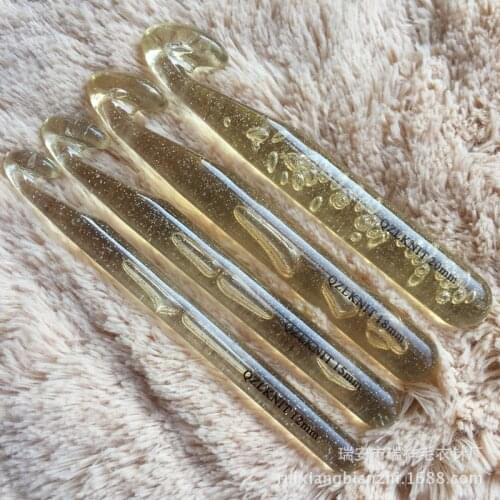 4pcs/set Large Size Crochet Hook Plastic Transparent 15cm Long Crochet Needle Knitting Needles Thick Wool Tool