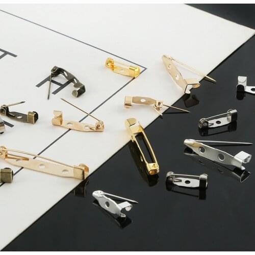 50pcs One Two Three Hole Length 15 20 25 30 35 mm Brooch Pins Brooch Clip Base For Jewelry Making Findings Supplies