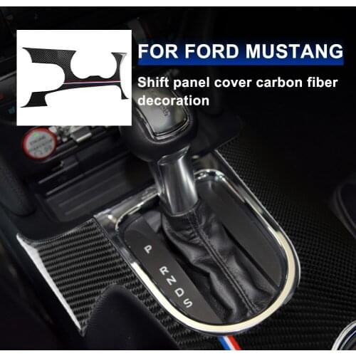 Car Interior Carbon Fiber Decals Center Console Changed To Decorative Stickers For Ford Mustang 2015-2017 Car Styling Accessorie
