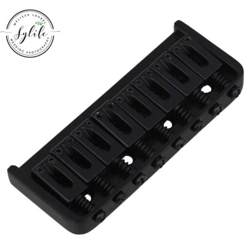 Black 8 String Fixed Bridge Replacement for Electric Guitar with Screw