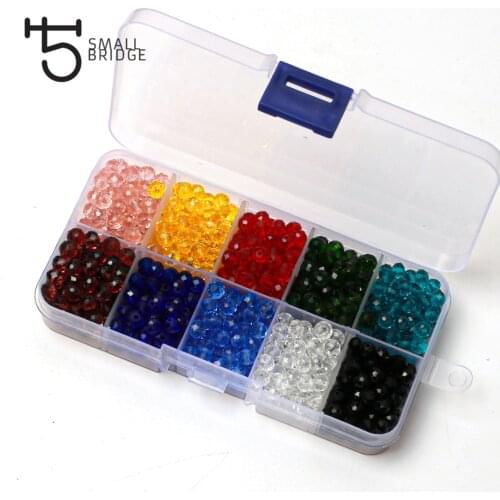 4 6 8mm Czech Faceted Rondelle Glass Beads for Jewelry Making Bracelet Diy accessories Mix Spacer Crystal Beads 1400PCS/set