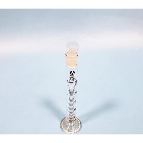 High borosilicate glass measuring cylinder with graduations and ground-in glass stopper,Capacity 25ml,Laboratory Cylinder