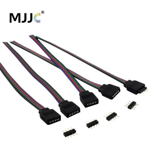 15CM Male Female Connector Cable 4PIN 10MM No Need Soldering Quick Connector for RGB SMD LED Strip Light to Controller