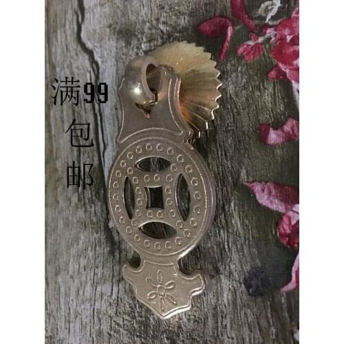 Chinese antique copper door cabinet drawer pull the hands of Chinese medicine in the medicine cabinet bucket handle Jinlong Ming