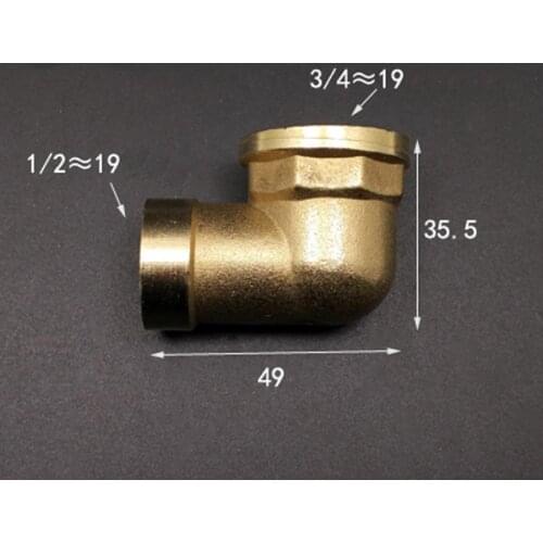 Brass 90 Degree Elbow DN15 1/2" BSP Female to 3/4" BSP Female Reducer Pipe Fitting Adapter Coupling Connector