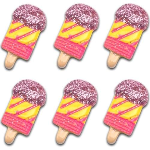 LF 20Pcs 22x11mm Resin Popsicle Decoration Crafts Flatback Cabochon Embellishments For Scrapbooking Kawaii Cute Diy Accessories