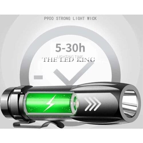 4000LM Mini Flashlight XPETactical Torch LED Flashlight USB Rechargeable Waterproof Keychain Flashlight Work Cob