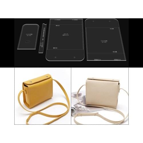 Slug Over One Shoulder Small Square Bag Acrylic Design Template Diy Handmade Leather Goods Leather Package Version Drawings