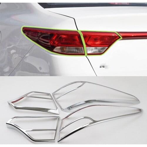 For Kia K2/Rio 2017 Car Accessories Exterior Protected ABS Chrome Rear Tail Light Lamp Cover Trim
