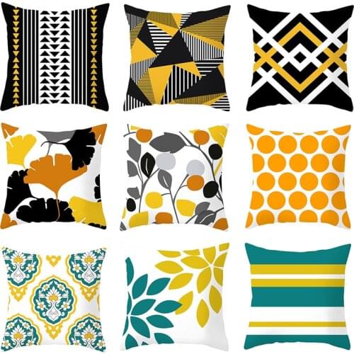 Pillowcases Colourful Geometric Decorative Throw Pillows Cushion Covers Peach Skin For Bed Modern Decor Home Textile 45*45cm/Pc