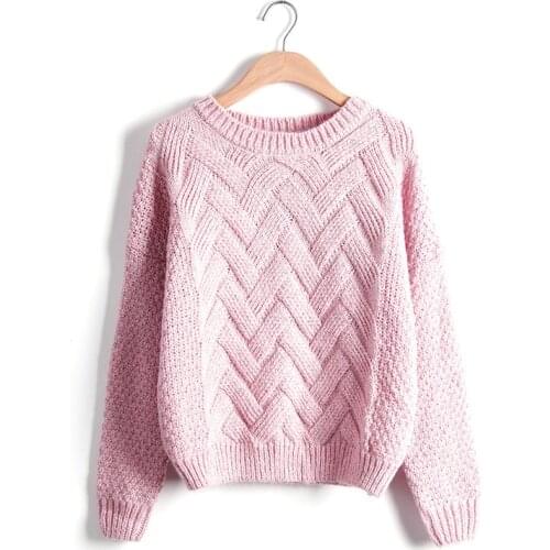 New Korean Sweaters Women Autumn Winter Sweater Thick Knittingplaid Knit Female Loose Thin Jacket Pullover Vestidos