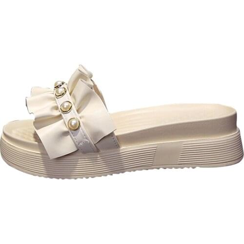 Women Shoe Sandals 2021 Peep Toe Boots Summer For Women With Butterflies Sandals With Thick Soles With Heels Slip-on Slippers-41