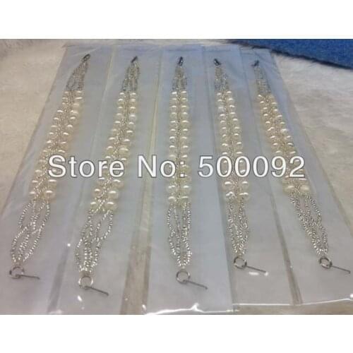 Wholesale 10 Pieces white freshwater pearl handmade bracelets
