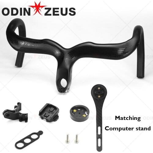 All black carbon fiber road bike integrated handlebar with rod carbon fiber road handlebar front fork clamp 28.6 mm