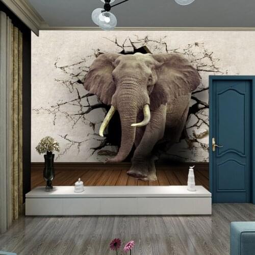 Custom Elephant Crack Wall Interior 3d Wallpaper Home Walls Paper Decor for Living Room Background Peel Stick PVC Vinyl Printing