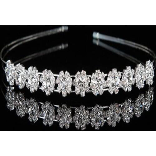 Gold Silver Girls Rhinestone Hairband Child Party Bridal Crown Headband Crystal Diamond Hair Hoop Hair bands Accessories