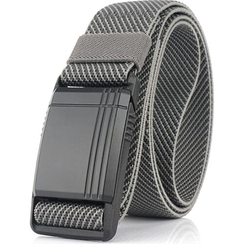 New Elastic Belt For Men Slide Metal Magnetic Buckle Adjustable Male Trousers Belts Military Combat Tactical Belts High Quality