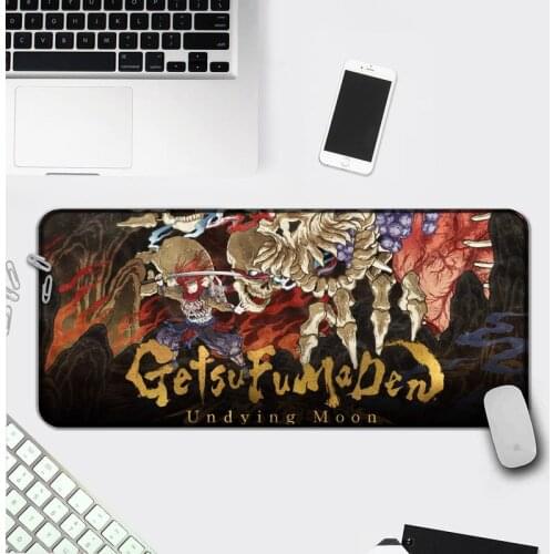 GetsuFumaDen Undying Moon Rubber Mouse Durable Desktop Mousepad Anti-slip Natural Rubber with Locking Edge Gaming Mouse Mat