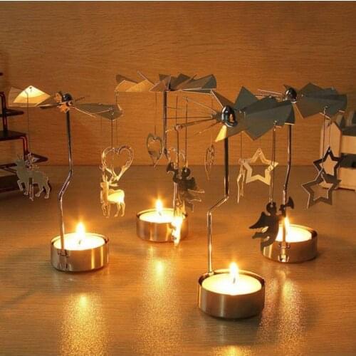 Christmas Gift Windmill Candlestick Candle Holder Tealight Wedding Decor Mood Light Holder Glitter