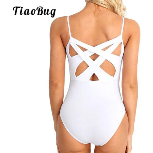Sexy Criss Cross Back Ballet Dance Leotard Gymnastic Bodysuit Dancewear for Women Adult