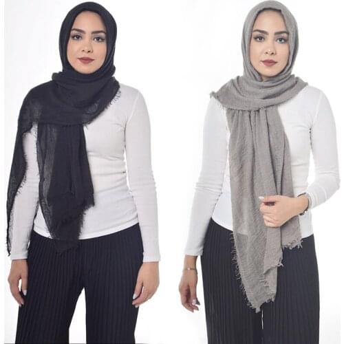 Wholesale price New Fashion Muslim crinkle hijab scarf femme musulman soft cotton headscarf islamic hijabs shawls and wraps