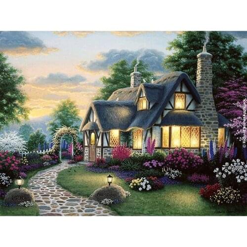 Old Street Home Diy Diamond Painting Cross Stitch New Garden House Scenery Diamond embroidery Crystal Round Rhinestone Mosaic