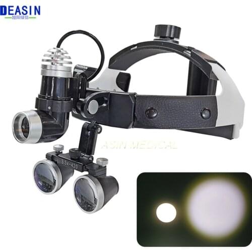 Dental Loupe Dental Lab Medical Loupe Magnification Binocular Dental Magnifier Surgery Surgical 5W Headlight