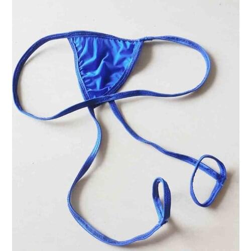 C-string Men Penis Hole Thong Sexy Erotic Crotchless Underwear Male G String T-Back Panties Double Ring Mans Open Butt Brief