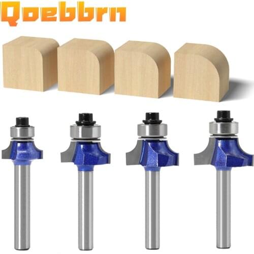 Corner Round Professional level Over Router Bit with Bearing Milling Cutter for Wood Woodworking Tool Tungsten Carbide1/4″shank