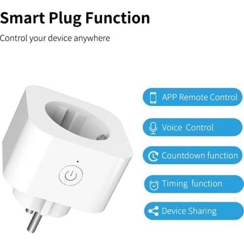 WiFi 10A Smart Plug Socket Tuya Remote Control Home Appliances Work With Alexa Google Home No Hub Required