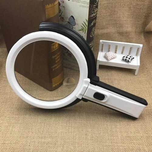 1.8X 5X Desktop 138mm Big Lens LED Illuminated Handheld Magnifier Table Magnifying Glass for Mobile Phone Circuit Board Repair