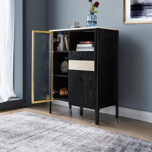 TT Lin Shi Mu Ye Entrance Cabinet Affordable Luxury Style Hall Cabinet Living Room Partition Cabinet Wood Foot Modern MarbleWine