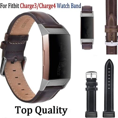 Top Quality Smart Watch Strap for Fitbit Charge 4 Band Leather Wristband Replacement Charge3 Bracelet for Fitbit Charge 3 Watch
