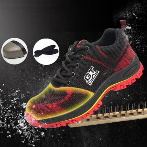 Safety Shoes Cap Steel Toe Safety Shoe Boots For Man Work Shoes Men Breathable Mesh Size 12 Footwear Wear-resistant GXZ001