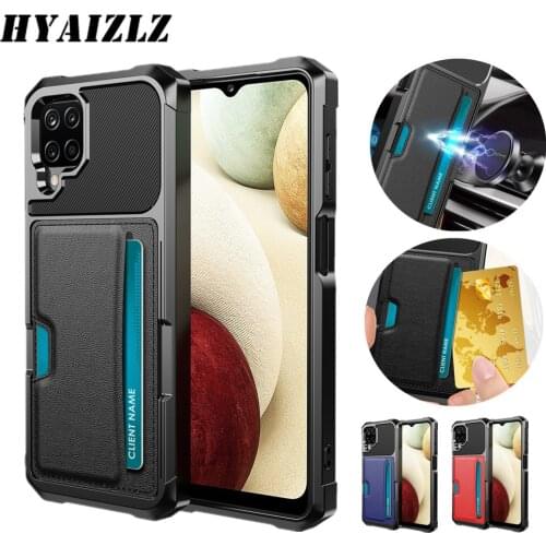 Armor Shockproof Phone Case for Samsung Galaxy A52 4G A72 5G A12 Card Holder Back Cover Kickstand Car Magnetic Function Coque