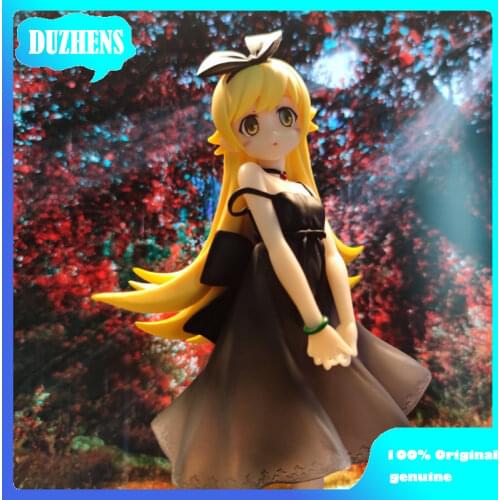 100% Original genuine Kizumonogatari Oshino Shinobu Black dress 20cm PVC Action Figure Anime Figure Model Toys Figure Doll Gift
