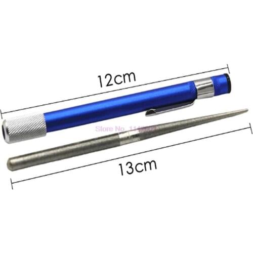 100pcs Pen Shape Multi Purpose Outdoor Tool Grindstone Diamond Plated Carbon Steel For Fishhook Knife Knife Sharpener