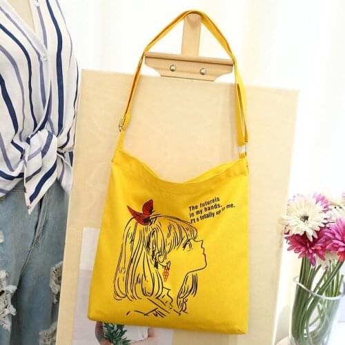 2020 Fashion Canvas Bag New Printing Ladies Lovely Shoulder Bag Fresh Girl Messenger bag Supermarket Casual shopping bag ZX-067
