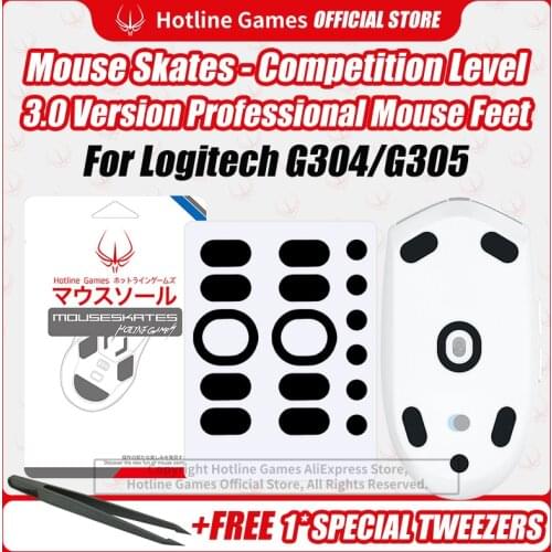 Hotline Games 3.0 Competition Level Mouse Skates Mouse Feet Pad Replacement Feet for Logitech G304 0.28mm/0.6mm Thickness