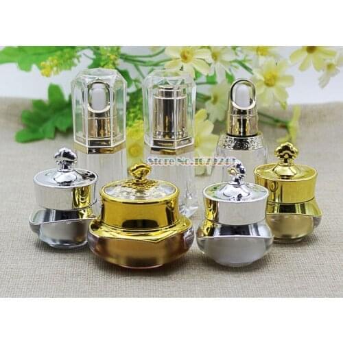 5/15g Empty Cosmetic Pack for Eye Cream Portable Travel Cream Box Crystal Acrylic Jar with UV Crown Cap Refillable Bottle 200pcs